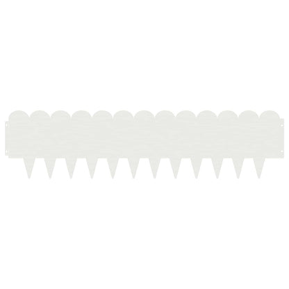 vidaXL Lawn Edging 10 pcs 103 x 25 cm Steel White 5