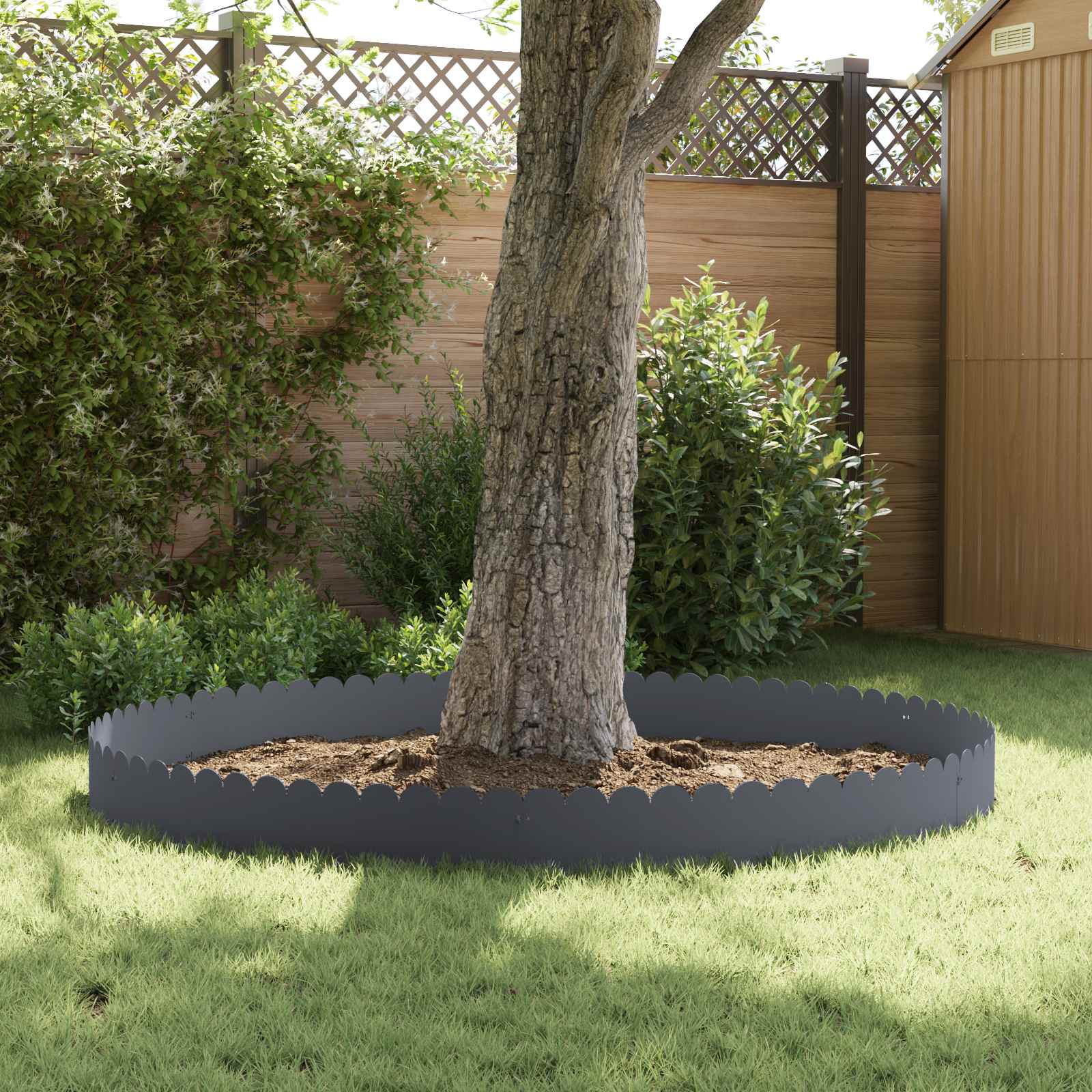 vidaXL Lawn Edging 10 pcs 103 x 25 cm Steel Anthracite 4