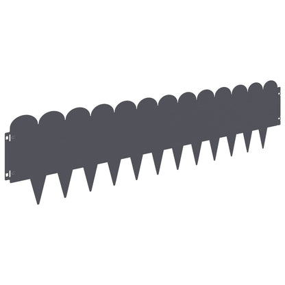 vidaXL Lawn Edging 10 pcs 103 x 25 cm Steel Anthracite 2