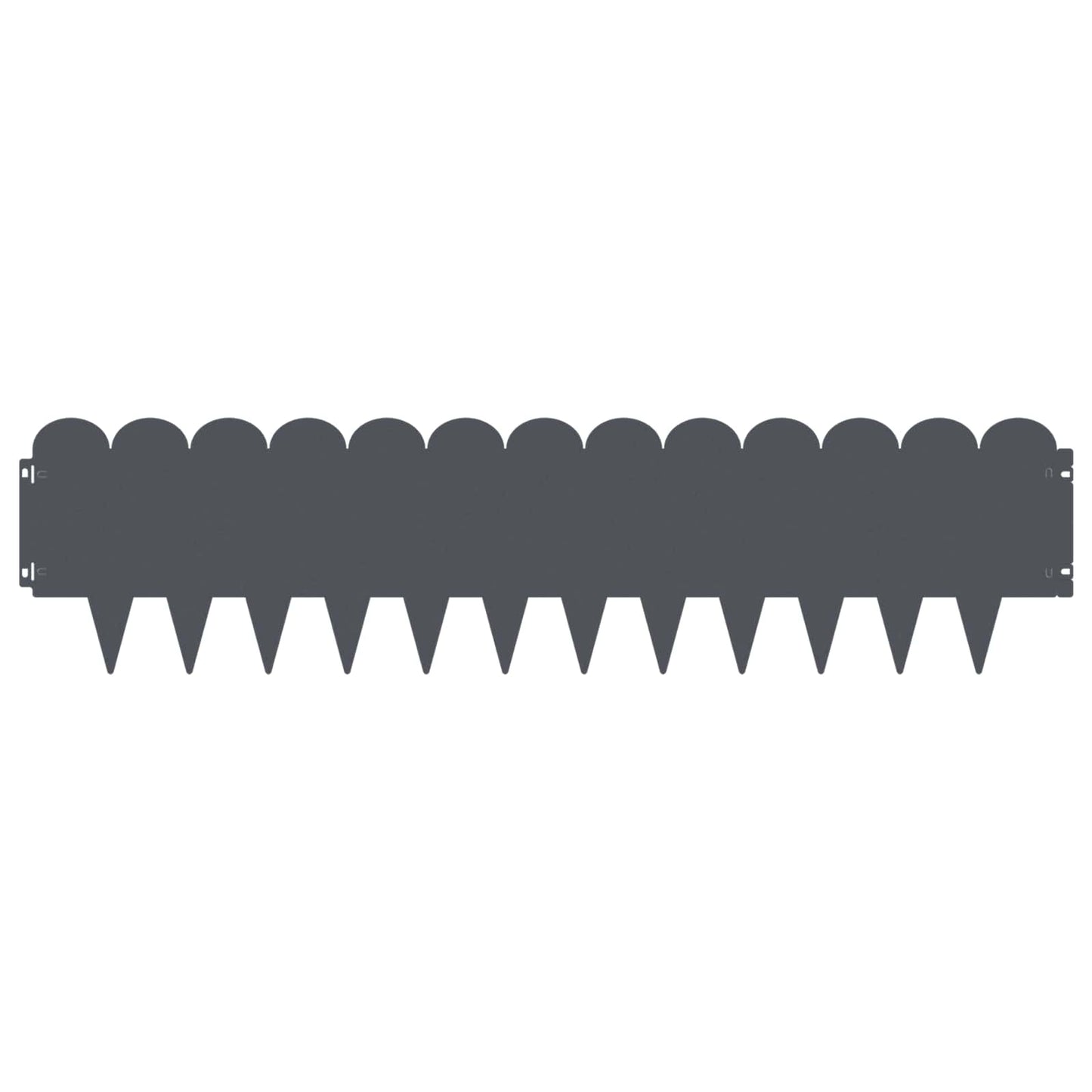 vidaXL Lawn Edging 10 pcs 103 x 25 cm Steel Anthracite 5