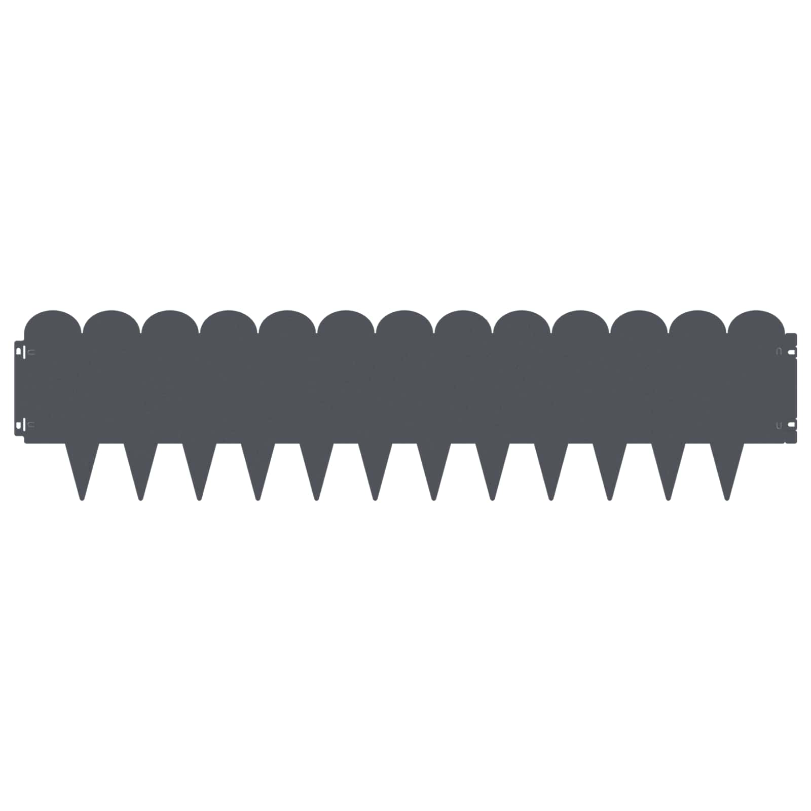 vidaXL Lawn Edging 10 pcs 103 x 25 cm Steel Anthracite 5