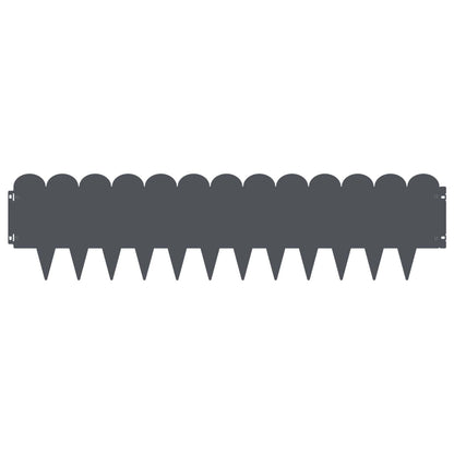 vidaXL Lawn Edging 10 pcs 103 x 25 cm Steel Anthracite 5