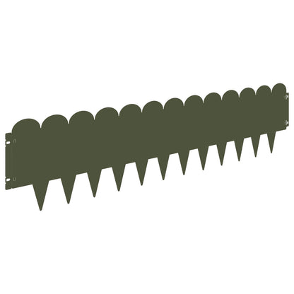 vidaXL Lawn Edging 10 pcs 103 x 25 cm Steel Olive Green 6