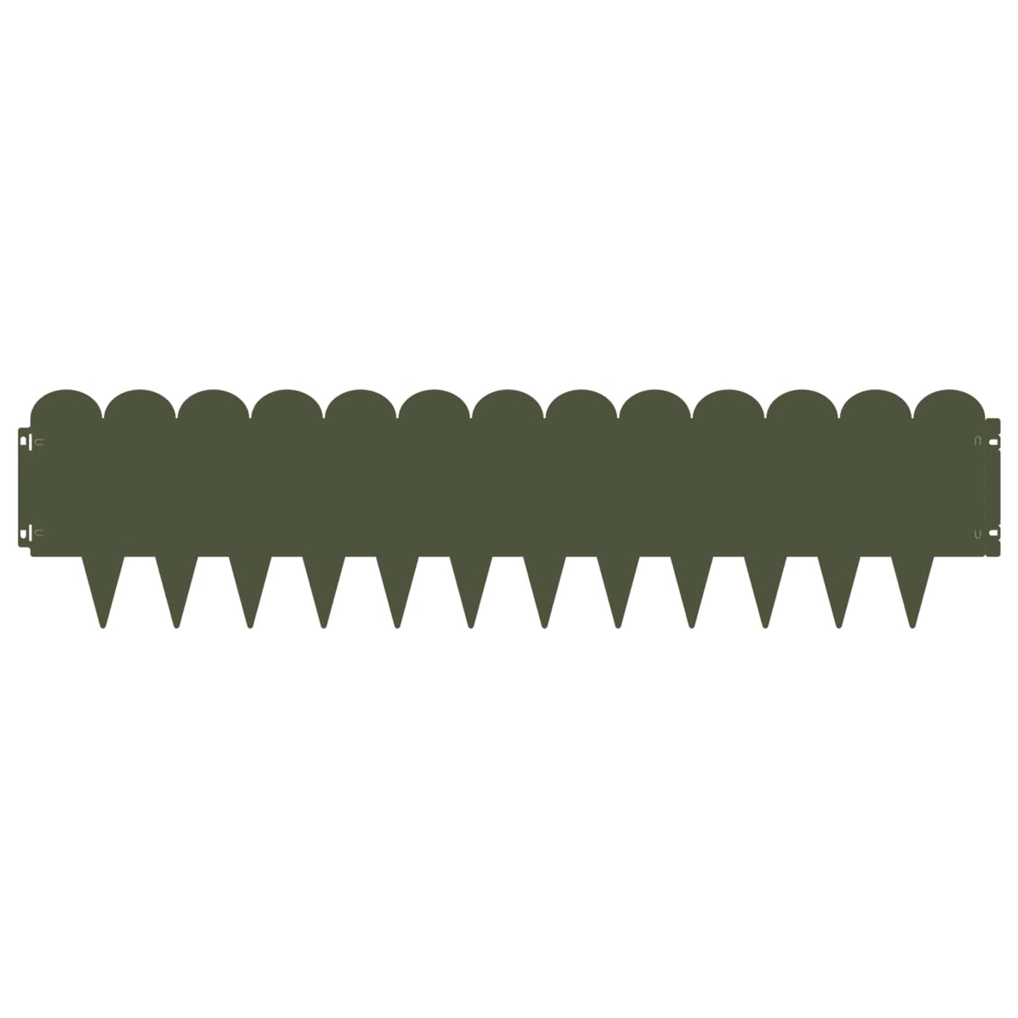 vidaXL Lawn Edging 10 pcs 103 x 25 cm Steel Olive Green 5