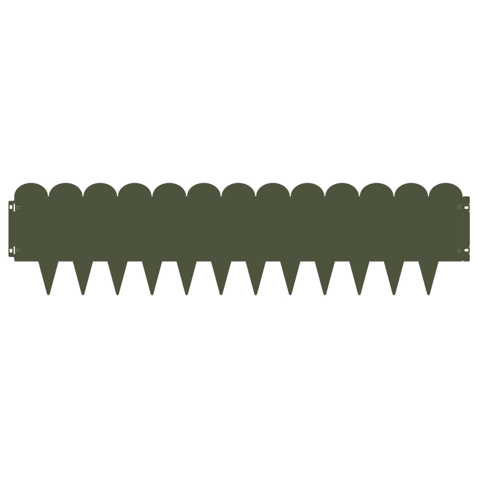 vidaXL Lawn Edging 10 pcs 103 x 25 cm Steel Olive Green 5