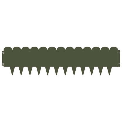 vidaXL Lawn Edging 10 pcs 103 x 25 cm Steel Olive Green 5