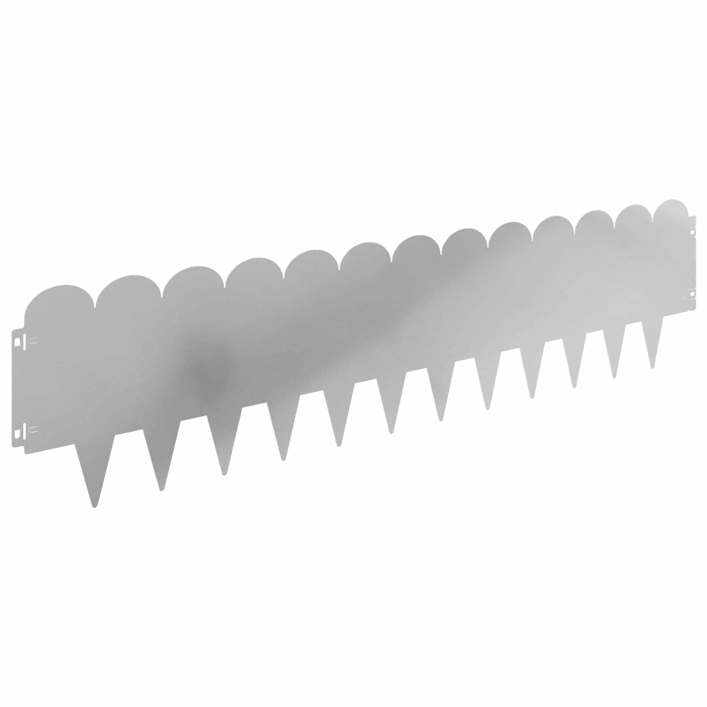 vidaXL Lawn Edging 10 pcs 103 x 25 cm Steel Silver 2