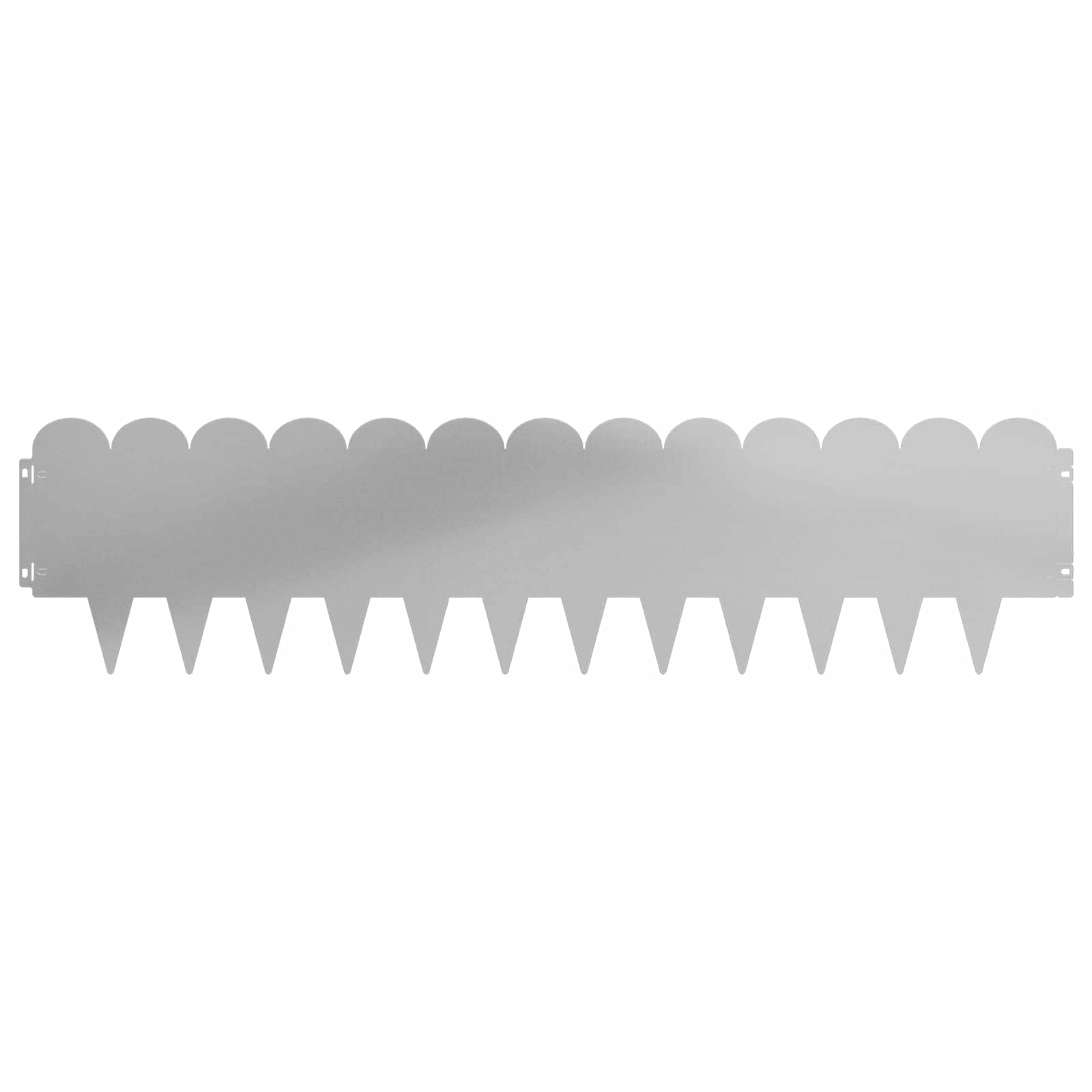 vidaXL Lawn Edging 10 pcs 103 x 25 cm Steel Silver 5