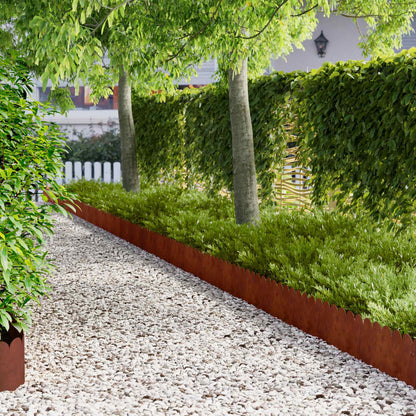 Lawn Edging 103 x Steel Height 25 cm 10 Weathering steel