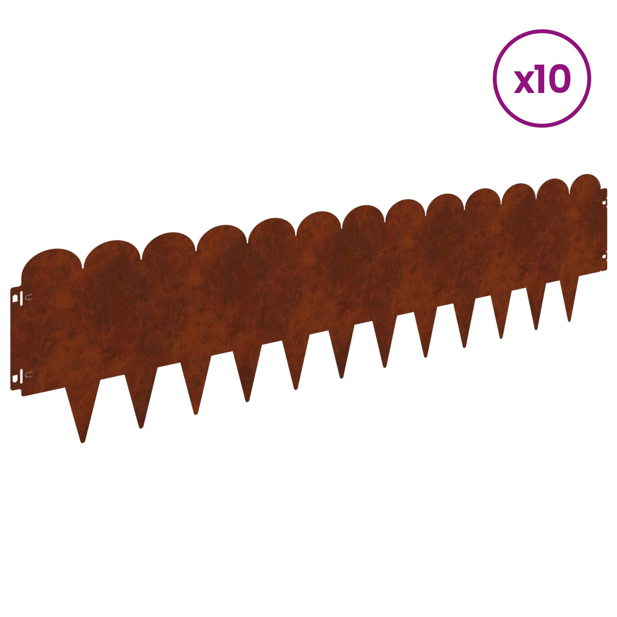 Lawn Edging 103 x Steel Height 25 cm 10 Weathering steel