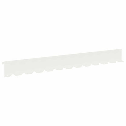 vidaXL Lawn Edging 10 pcs 102 x 10 x 4 cm Steel White 2