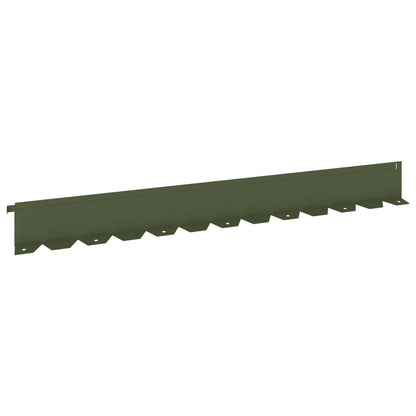 vidaXL Lawn Edging 10 pcs 102 x 10 x 4 cm Steel Olive Green 2