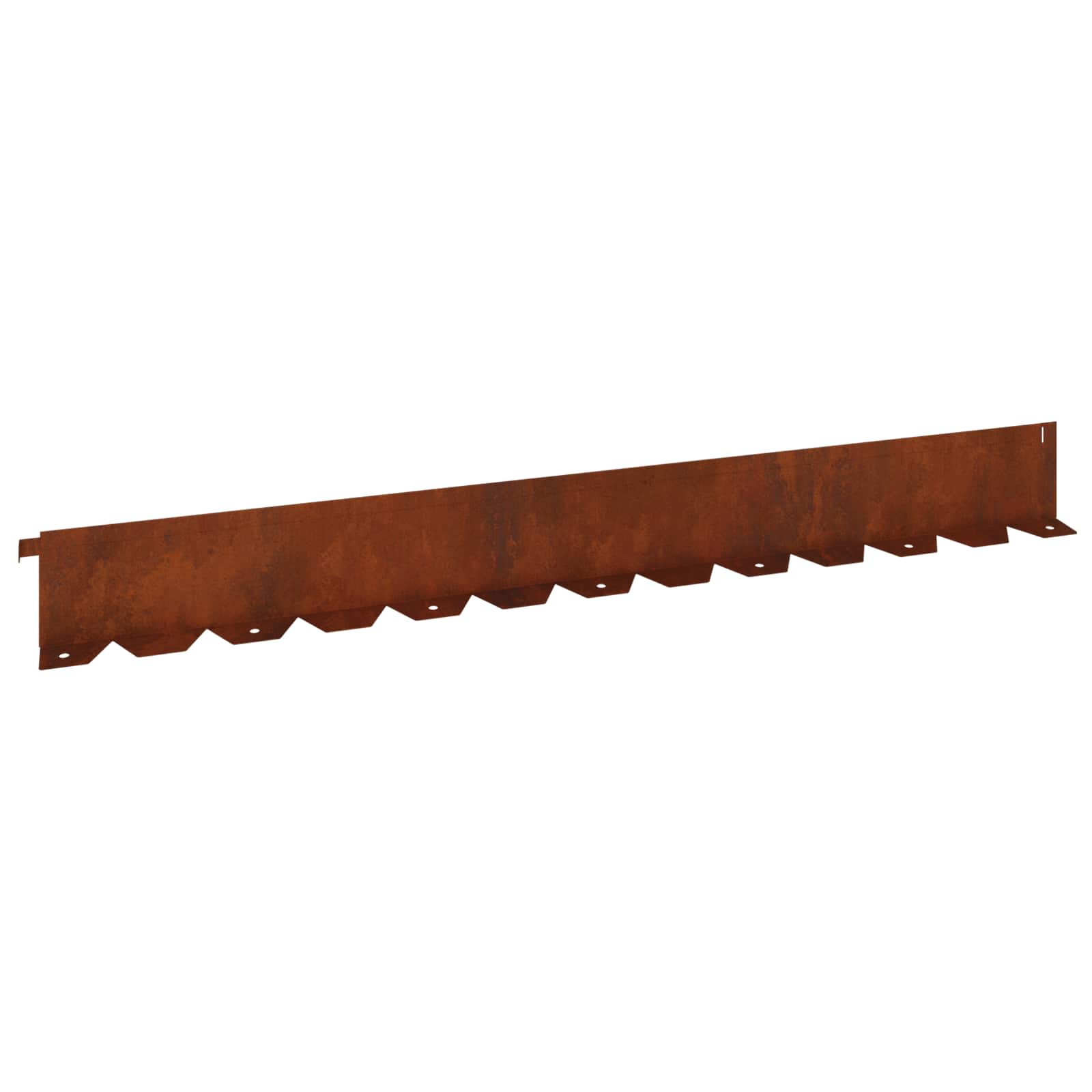 vidaXL Lawn Edging 10 pcs 102 x 10 x 4 cm Steel Rusty 2