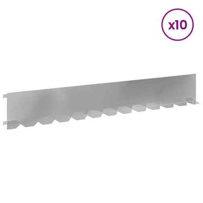 vidaXL Lawn Edging 10 pcs 102 x 15 x 4 cm Steel Silver 3