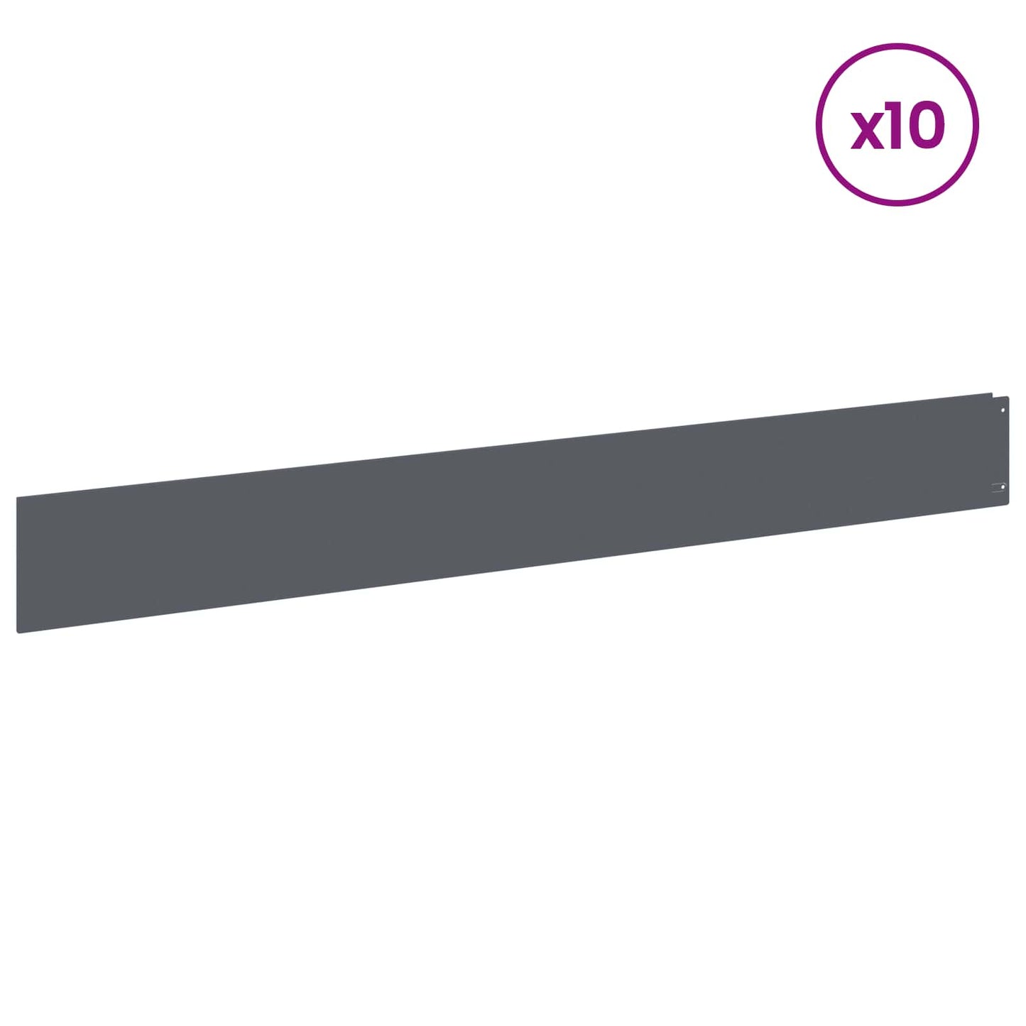 vidaXL Lawn Edging 10 pcs 100 x 12 cm Steel Anthracite 3