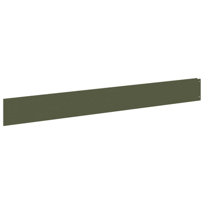 vidaXL Lawn Edging 10 pcs 100 x 12 cm Steel Olive Green 2