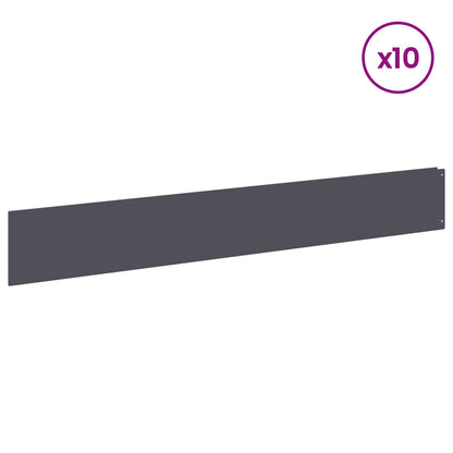 vidaXL Lawn Edging 10 pcs 100 x 15 cm Steel Anthracite 3