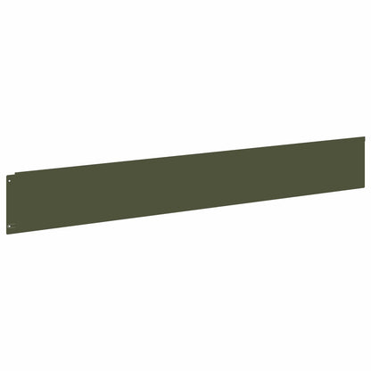 vidaXL Lawn Edging 10 pcs 100 x 15 cm Steel Olive Green 5