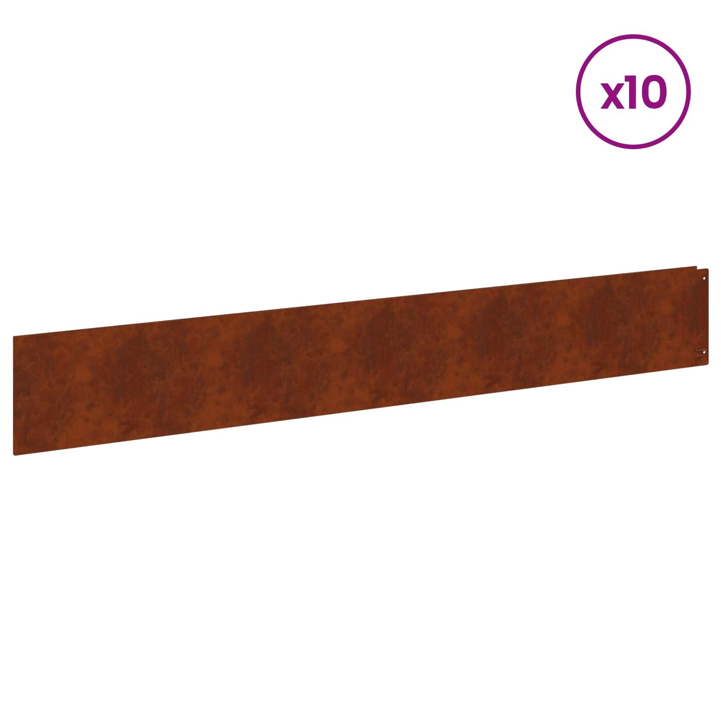 vidaXL Lawn Edge with Top Fold 10 pcs 100x15cm Steel Rusty 3