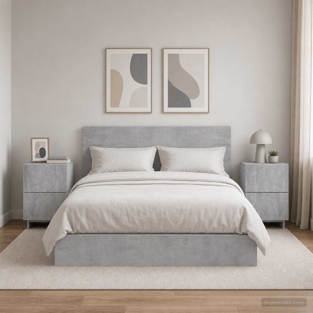 Bedside Cabinet 33.5 x 34.5 x 50 cm Concrete grey 2