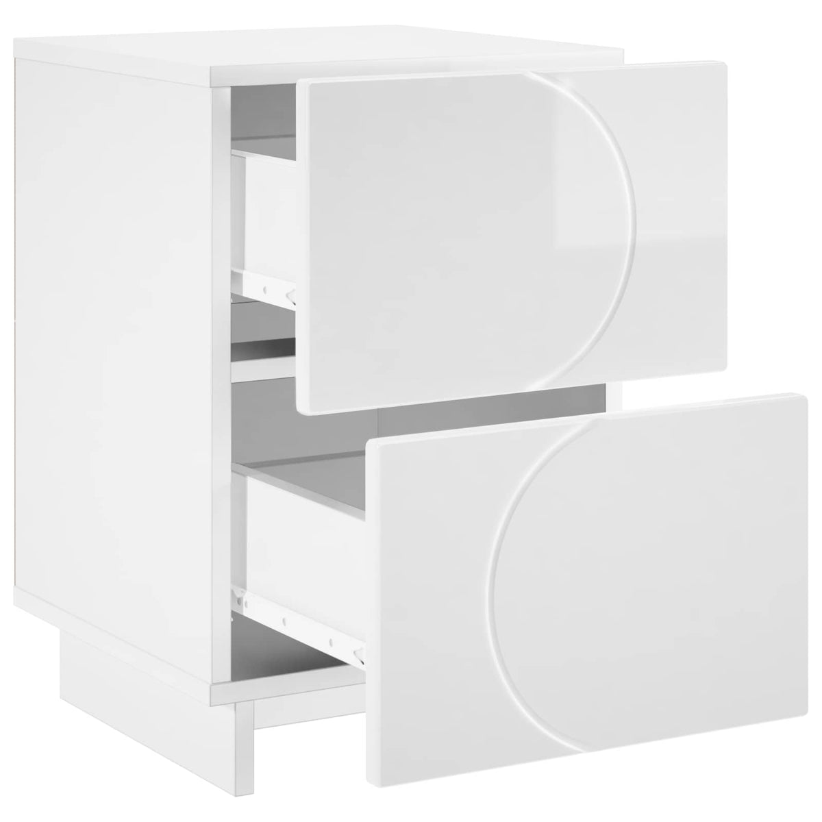 vidaXL Bedside Cabinet High Gloss White 33.5 x 34.5 x 50 cm 3
