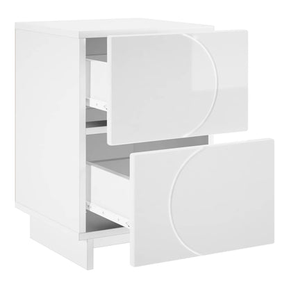 Bedside Cabinet 33.5 x 34.5 x 50 cm High gloss white 1
