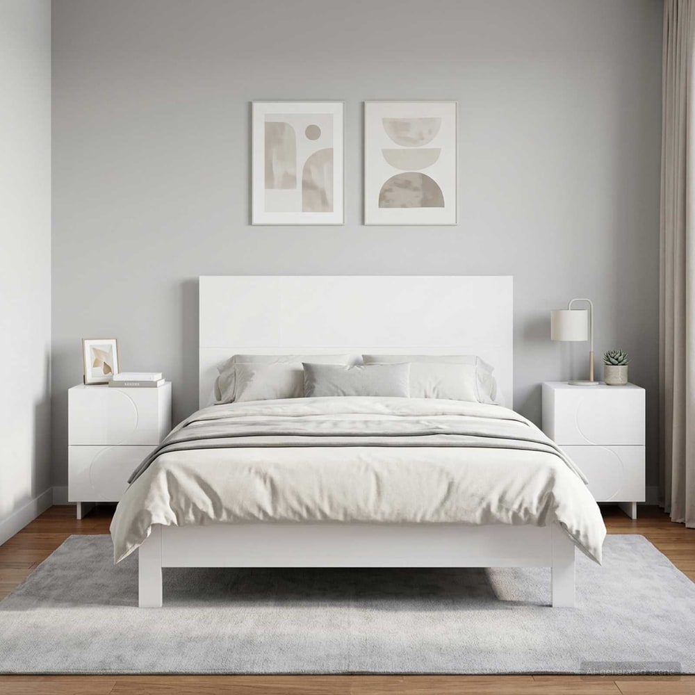 Bedside Cabinet 33.5 x 34.5 x 50 cm High gloss white 2