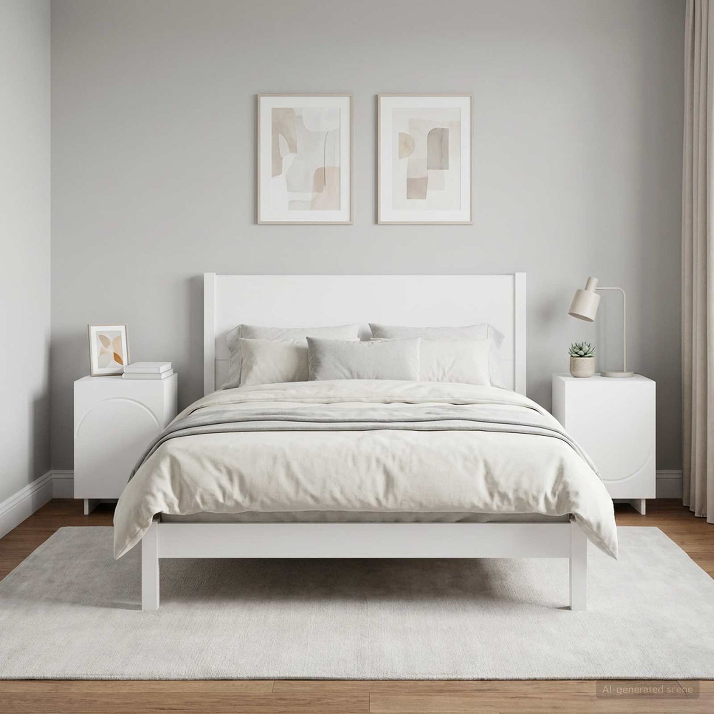 vidaXL Bedside Cabinet 2 pcs White 33.5 x 34.5 x 50 cm Engineered Wood 1