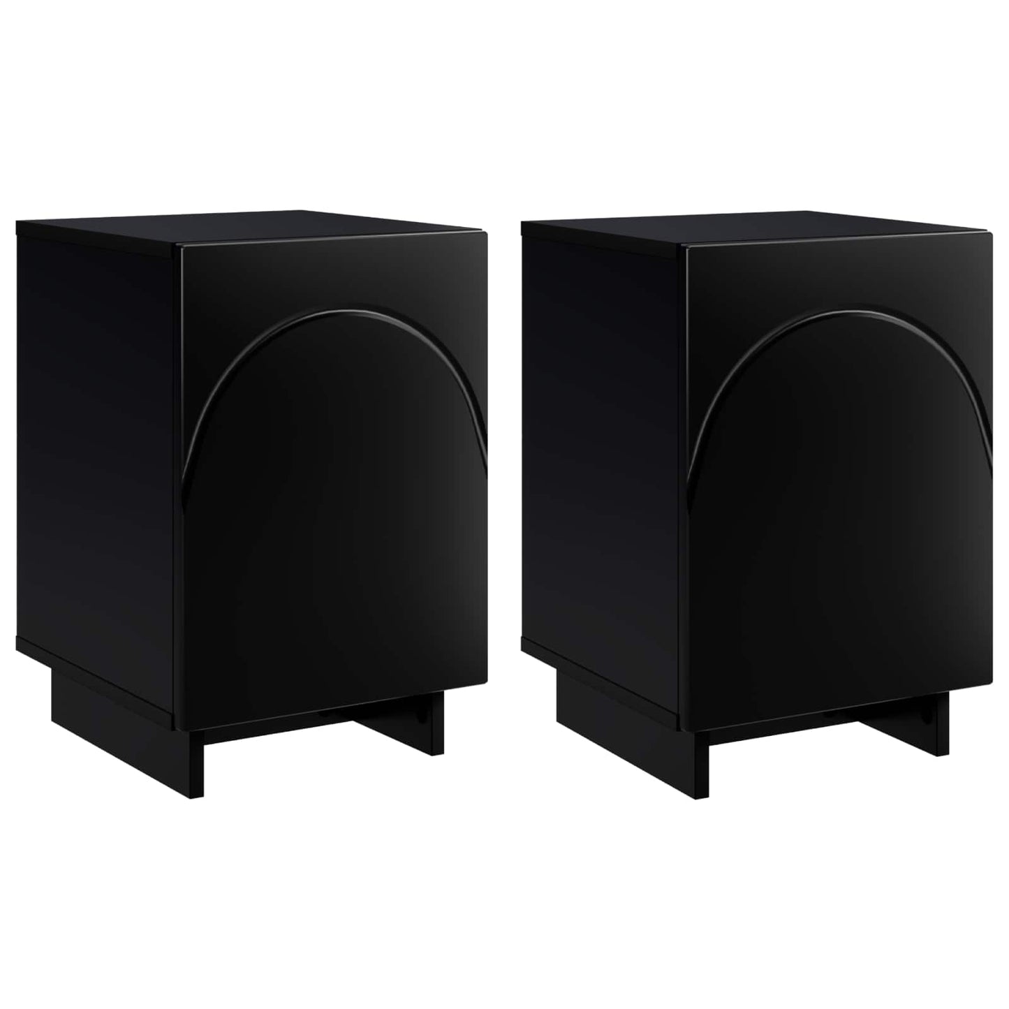 vidaXL Bedside Cabinet 2 pcs Black 33.5 x 34.5 x 50 cm Engineered Wood 2