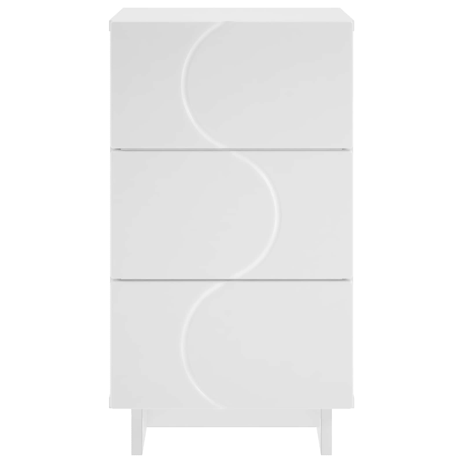vidaXL Bedside Cabinet White 33.5 x 34.5 x 60 cm Engineered Wood 4