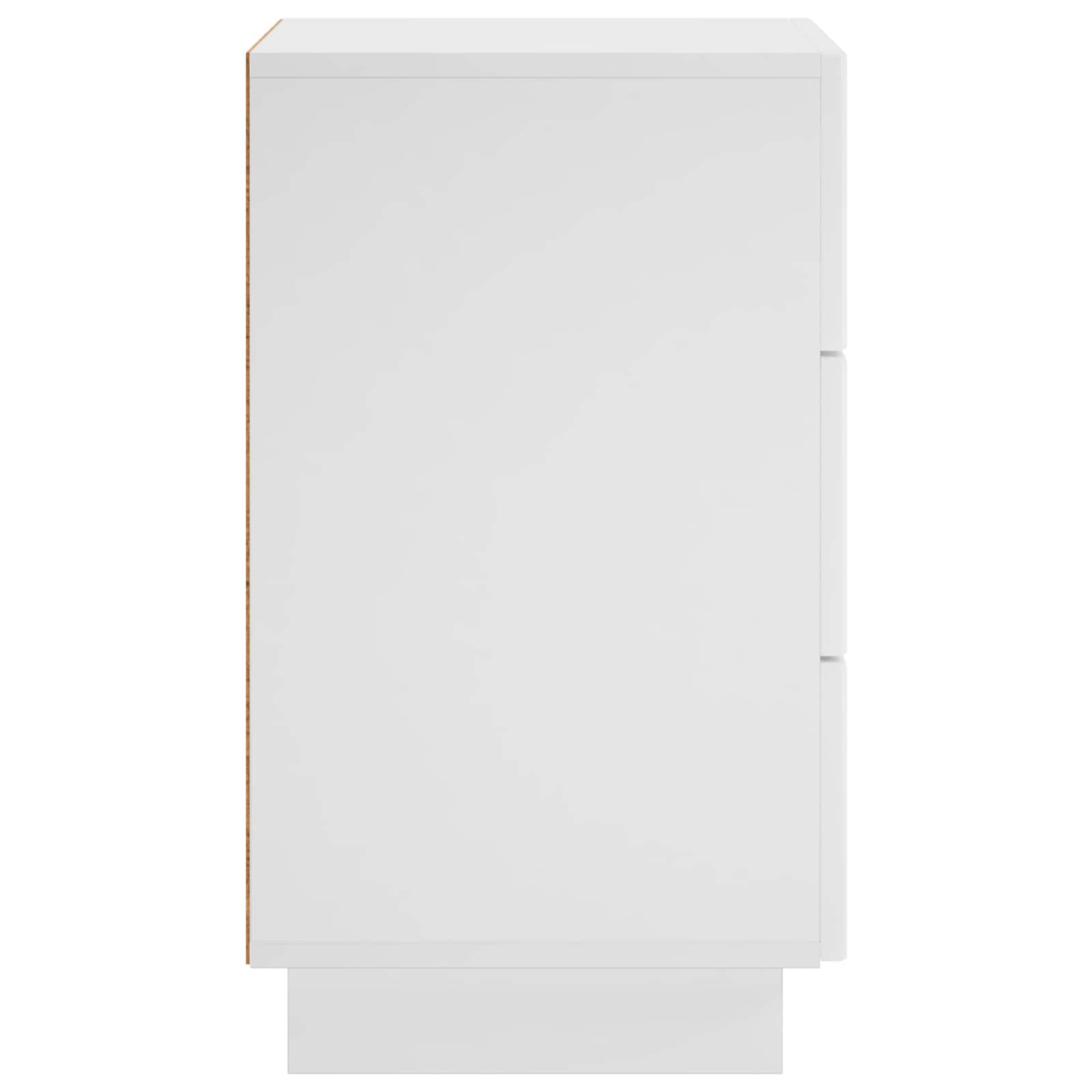 vidaXL Bedside Cabinet White 33.5 x 34.5 x 60 cm Engineered Wood 5