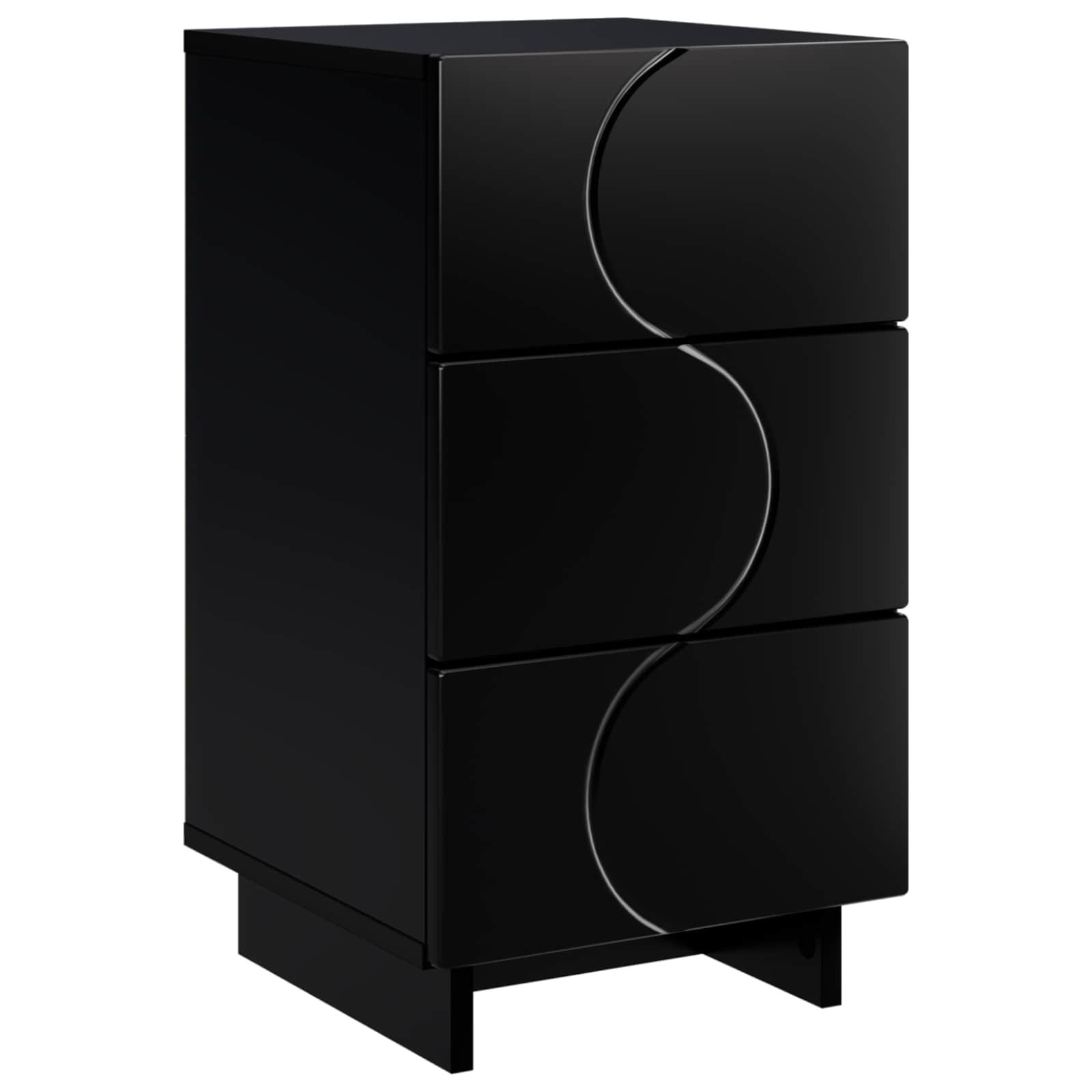 vidaXL Bedside Cabinet Black 33.5 x 34.5 x 60 cm Engineered Wood 2