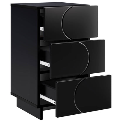 vidaXL Bedside Cabinet Black 33.5 x 34.5 x 60 cm Engineered Wood 3
