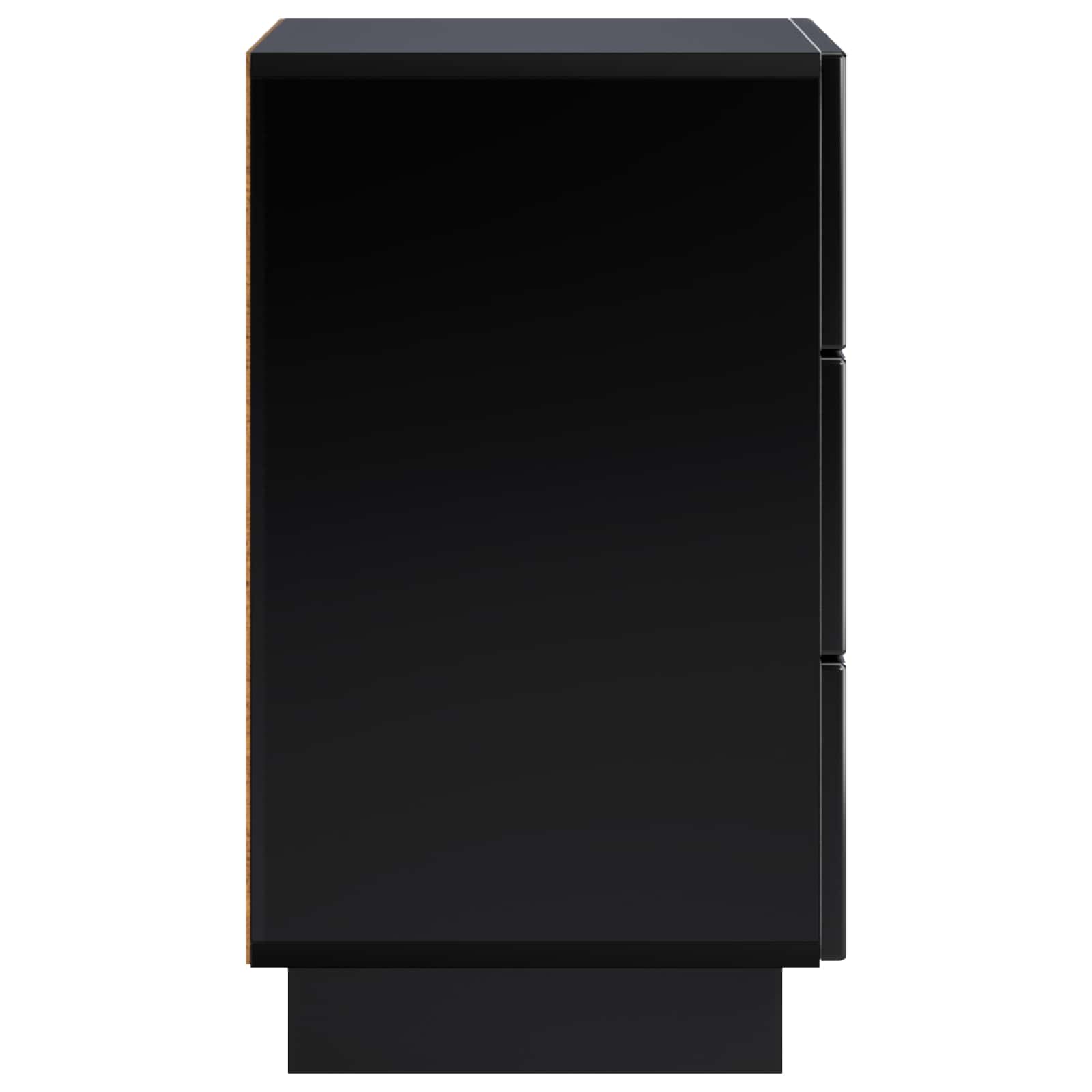vidaXL Bedside Cabinet Black 33.5 x 34.5 x 60 cm Engineered Wood 5