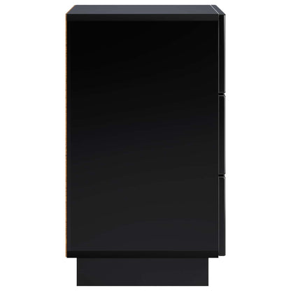 vidaXL Bedside Cabinet Black 33.5 x 34.5 x 60 cm Engineered Wood 5