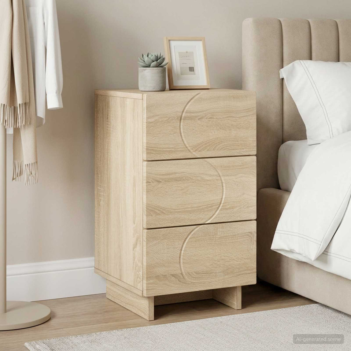 vidaXL Bedside Cabinet Sonoma Oak 33.5 x 34.5 x 60 cm Engineered Wood 1