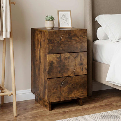 vidaXL Bedside Cabinet Smoked Oak 33.5 x 34.5 x 60 cm Engineered Wood 1