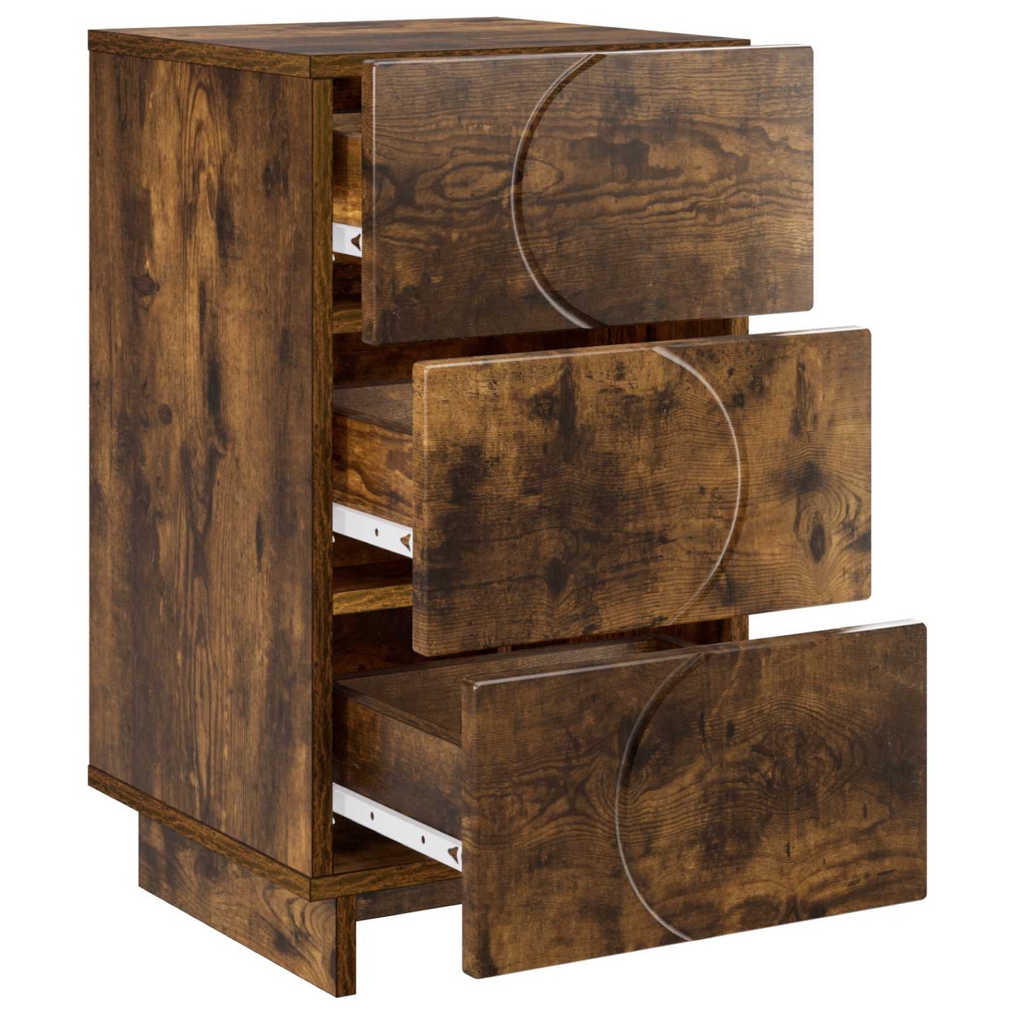 vidaXL Bedside Cabinet Smoked Oak 33.5 x 34.5 x 60 cm Engineered Wood 3
