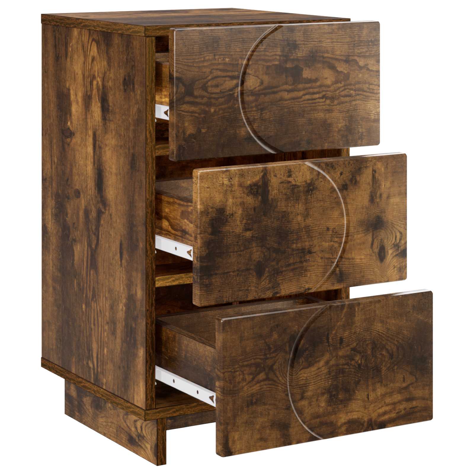vidaXL Bedside Cabinet Smoked Oak 33.5 x 34.5 x 60 cm Engineered Wood 3