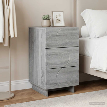 vidaXL Bedside Cabinet Grey Sonoma 33.5 x 34.5 x 60 cm Engineered Wood 1