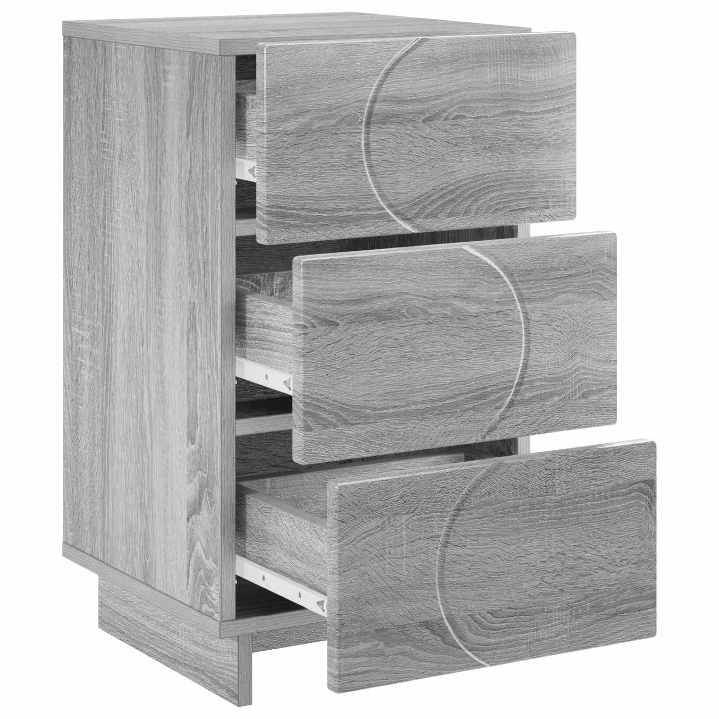 vidaXL Bedside Cabinet Grey Sonoma 33.5 x 34.5 x 60 cm Engineered Wood 3