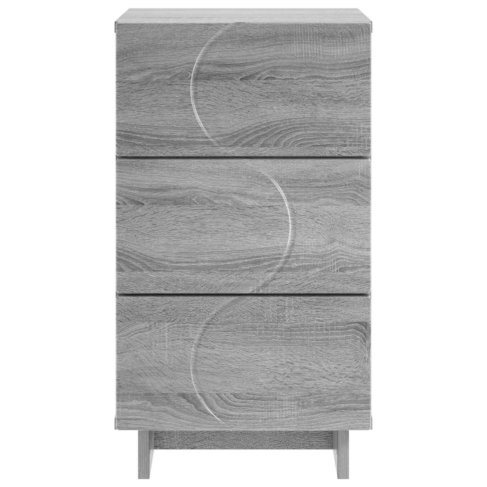 vidaXL Bedside Cabinet Grey Sonoma 33.5 x 34.5 x 60 cm Engineered Wood 4