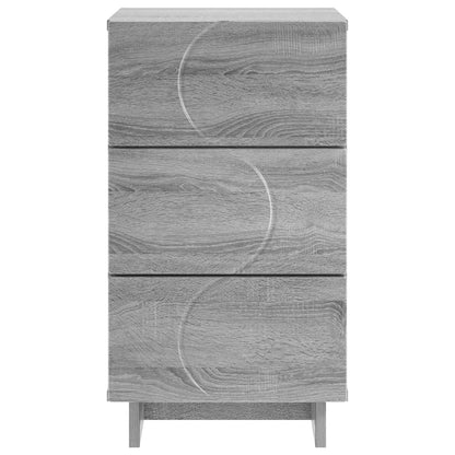 vidaXL Bedside Cabinet Grey Sonoma 33.5 x 34.5 x 60 cm Engineered Wood 4