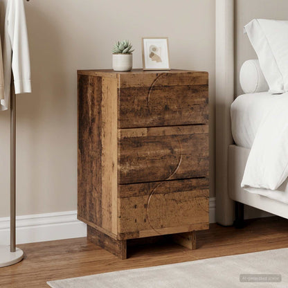 vidaXL Bedside Cabinet Old Wood 33.5 x 34.5 x 60 cm Engineered Wood 1