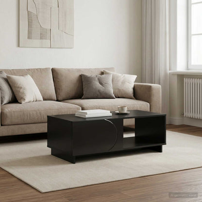 vidaXL Coffee Table Black 95 x 50.5 x 35 cm Engineered Wood 1