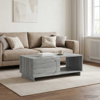 vidaXL Coffee Table Grey Sonoma 95 x 50.5 x 35 cm Engineered Wood 1