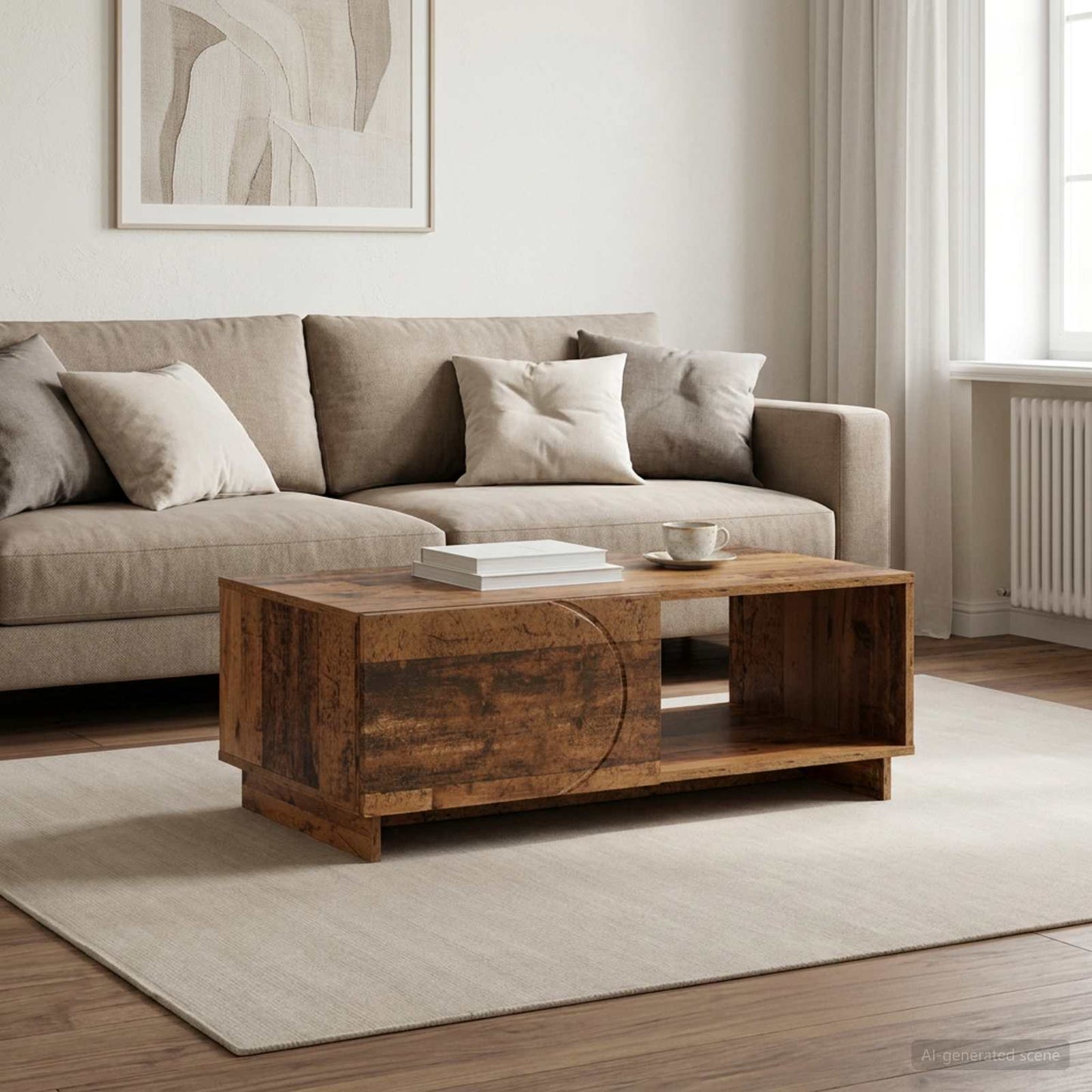 vidaXL Coffee Table Old Wood 95 x 50.5 x 35 cm Engineered Wood 1