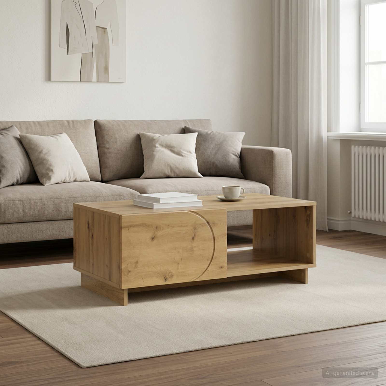 vidaXL Coffee Table Artisan Oak 95 x 50.5 x 35 cm Engineered Wood 1