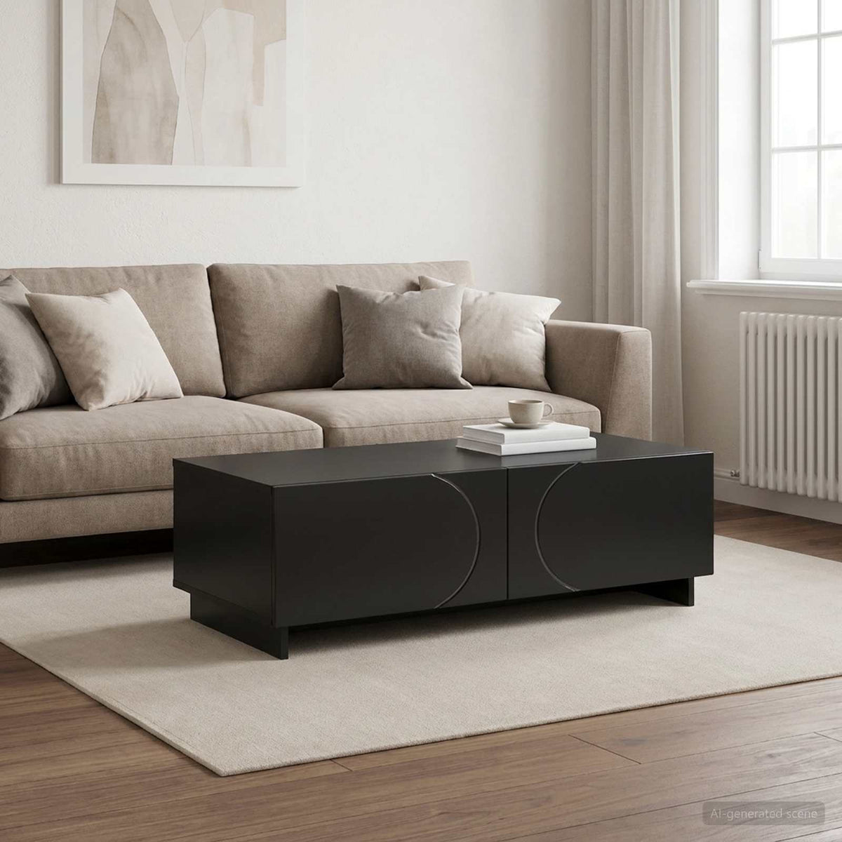 Coffee Table 102 x 50.5 x 35 cm Engineered Wood Black