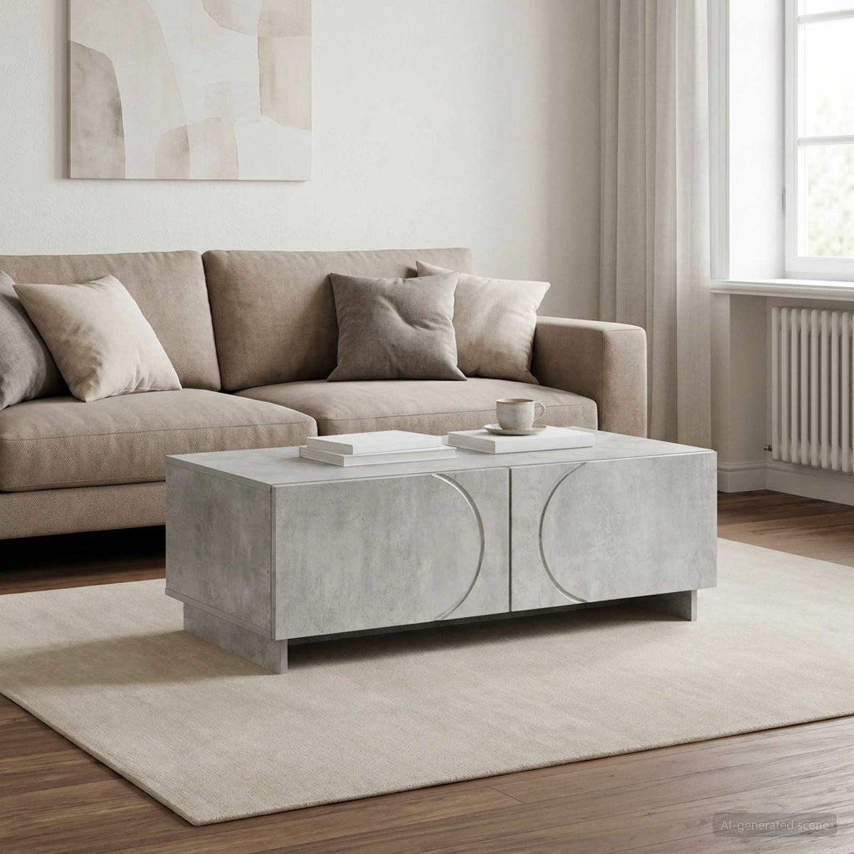 Coffee Table 102 x 50.5 x 35 cm Engineered Wood Concrete grey